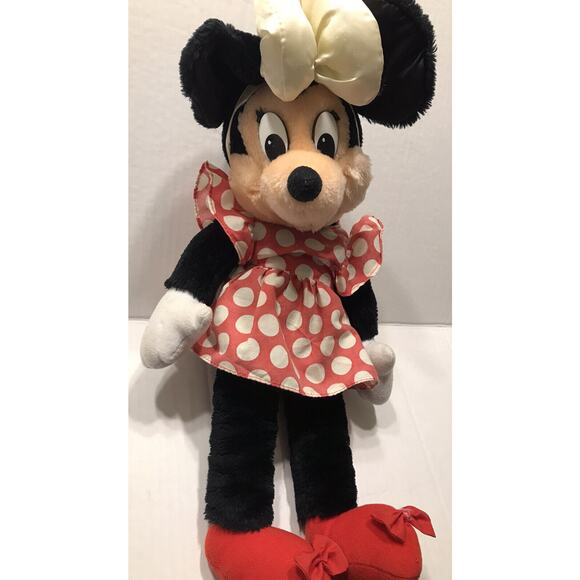 Vintage Minnie Mouse Plush Doll Stuffed Animal Classic Disney Applause White Bow - Picture 4 of 9